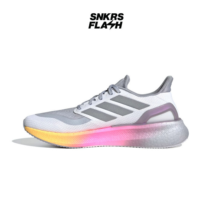 ADIDAS Pureboost 5 White Grey Sepatu Lari Pria - IE8463 - Size 42.7