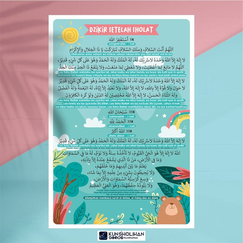 POSTER DZIKIR SETELAH SHOLAT (KUN SHOLIHAN)