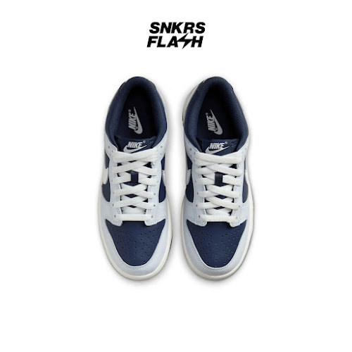 NIKE Dunk Low Football Grey Midnight Navy (Gs) Sepatu Sneakers Unisex - Fb9109002 - Size 37.5