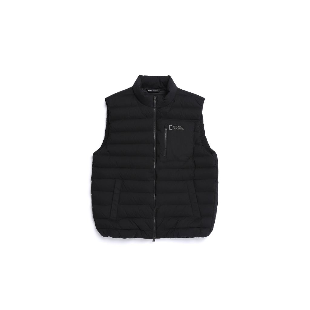 National Geographic Atik High-Neck Tube Goose Down Vest Black - Rompi Hitam