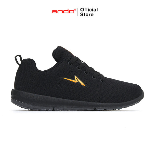 Ando Official Sepatu Sneakers Nitta Duo Wanita Dewasa - Hitam/Hitam/Orange