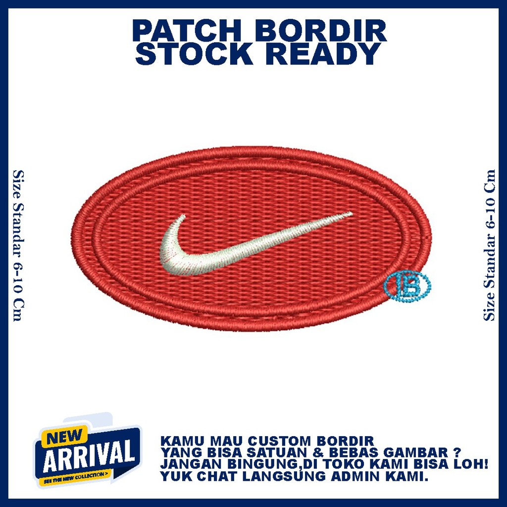 PATCH BORDIR LOGO NIKE OVAL MERAH HIGH QUALITY EMBROIDERY - ZONABORDIR