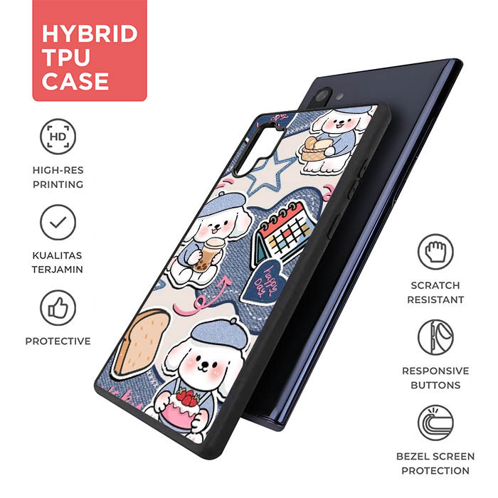 Kawaii Poodle Happy Day Patch AB4738 Softcase Hardcase Samsung Galaxy Note 20 10 9 Ultra Plus Lite C