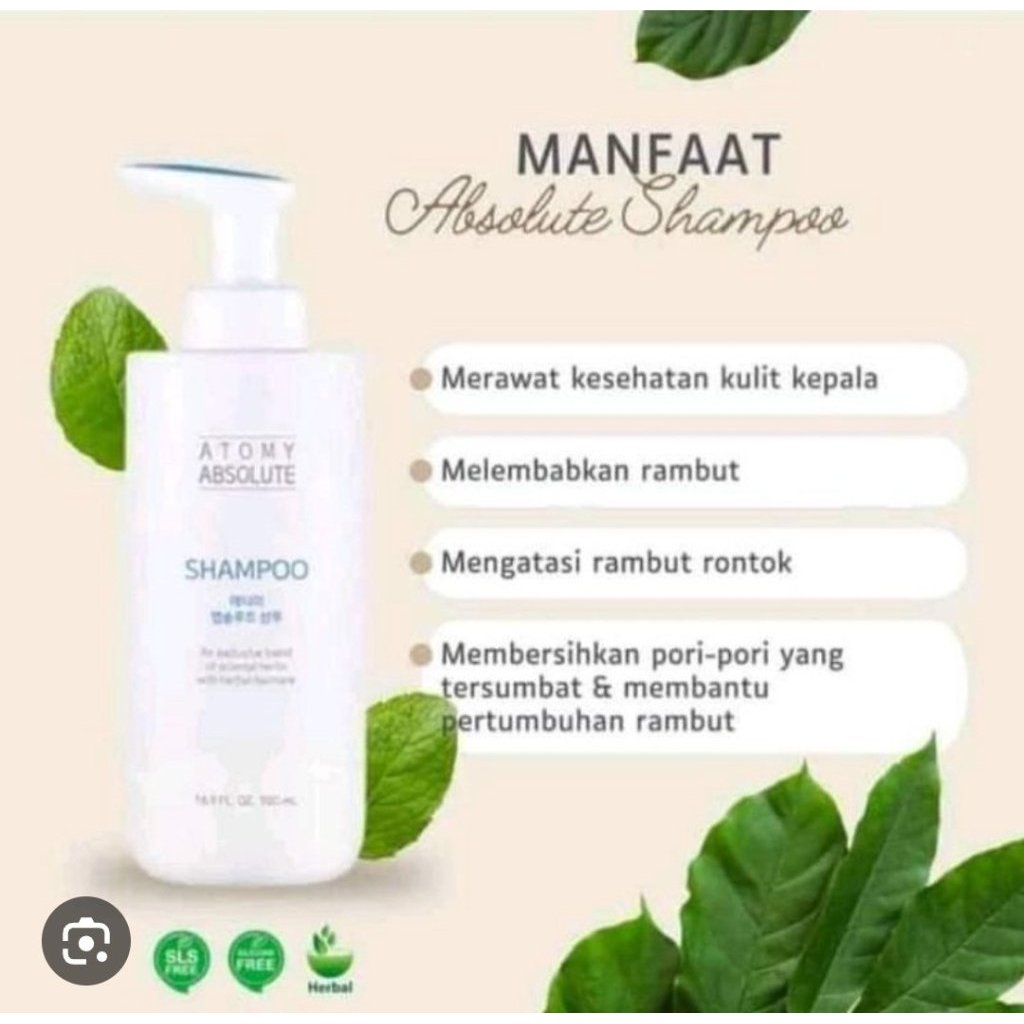 Atomy Absolute Shampoo Tumbuh Rambut & Bersihin Pori tersumbat