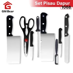 GM BEAR, PISAU SET DAPUR 1068 ( 8pcs )