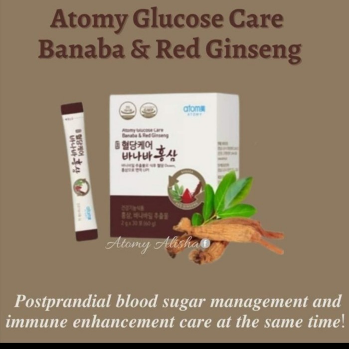 Atomy Glucose Care Banaba & Red Ginseng Isi 30