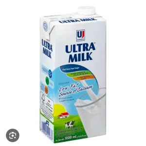 susu ultra milk putih (low fat)  berat 1 liter