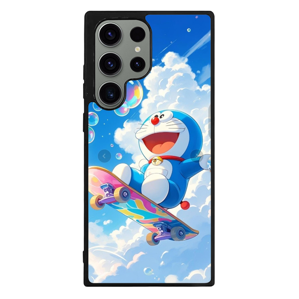 Hybrid Case Casing Samsung Galaxy S25 Ultra S24 S23 S22 S21 S20 Ultra Plus FE Doraemon Skate