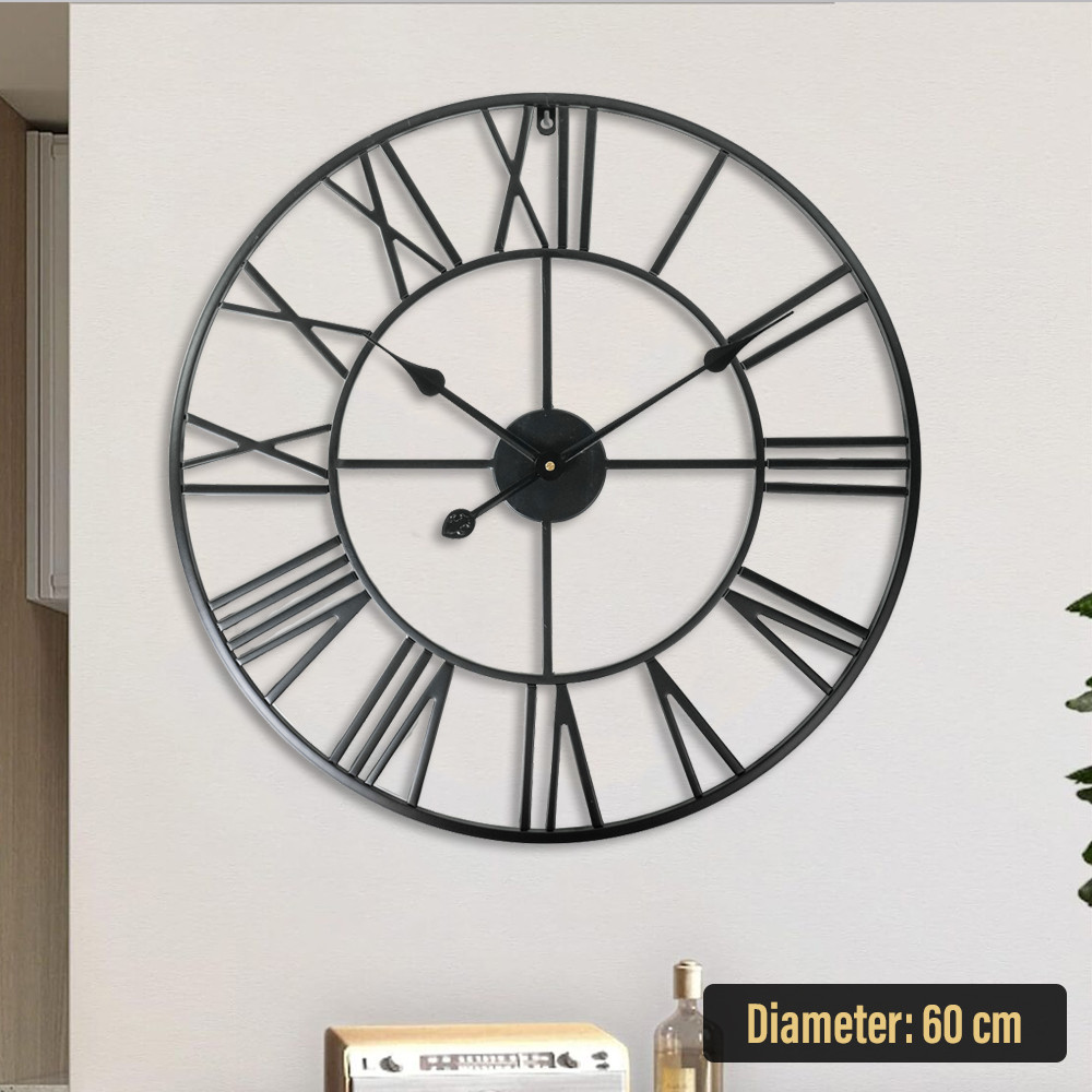 ORI Meigar Jam Dinding Bulat Quartz Creative Model Vintage 60cm - H68