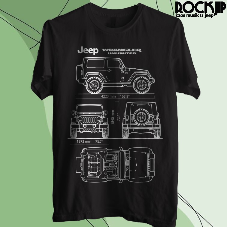 Jual Kaos Baju Distro Pria Wanita Jeep Wrangler Hitam