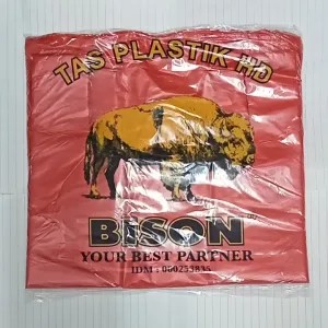 TAS PLASTIK KANTONGAN MERAH / HITAM NO 28 1per pack