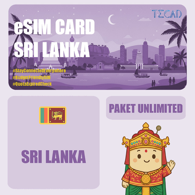 Tec eSIM Sri Lanka Internet Paket Unlimited UNLIMITED/Day - 3 Hari
