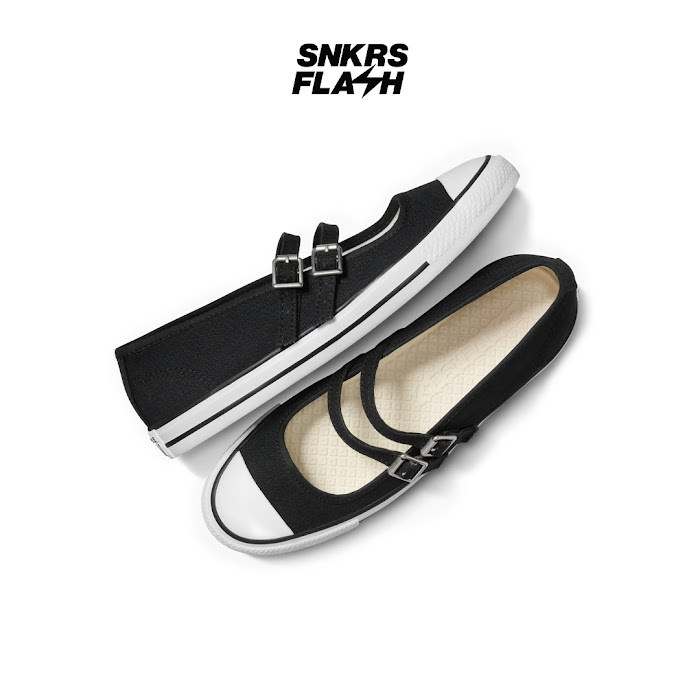 CONVERSE CT AS MARY JANE SLIP ON BLACK WHITE - A11551C - Size 39