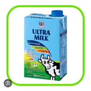 susu ultra milk full cream putih  berat 750 gram