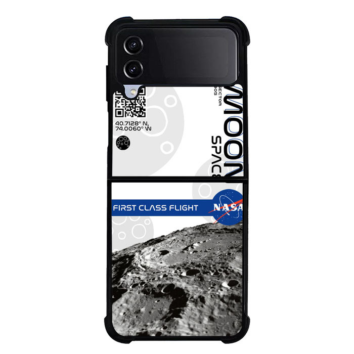 Case Samsung Galaxy Z Flip 7 6 5 4 3 NASA Moon Ticket Case Cover