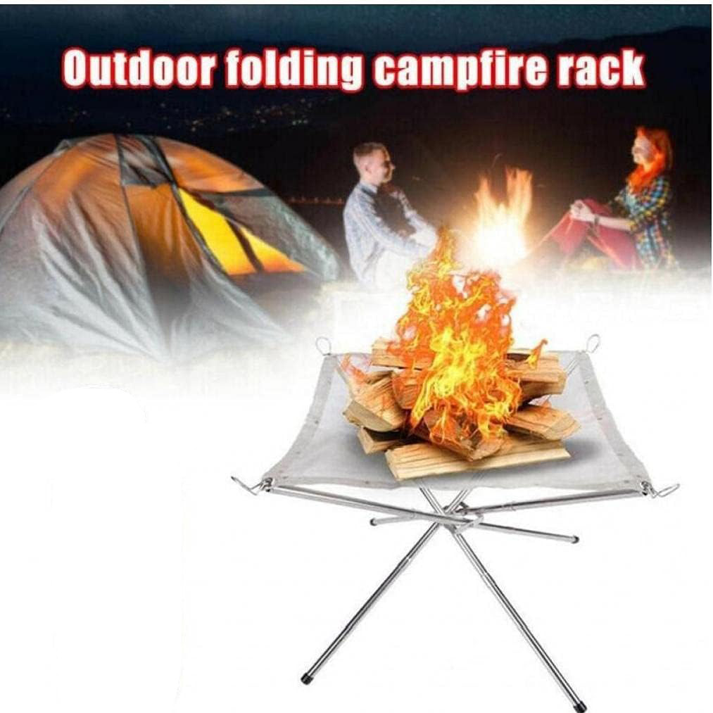Stand Api Unggun Portable Lipat Hemat Ruang Cocok Camping Hiking Outdoor BBQ Solid Fuel