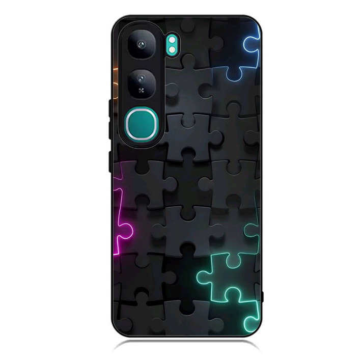 Casing Case TPU VIVO V50 V40 LITE, Y29 Y28 Y19 Y19S Y18 Y17 Y15 Y12, S19 PRO PUZZLE NEON GLOW RK542 