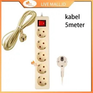 Stop Kontak Sambungan Kabel 5M 5 Lubang Bagus Berkualitas