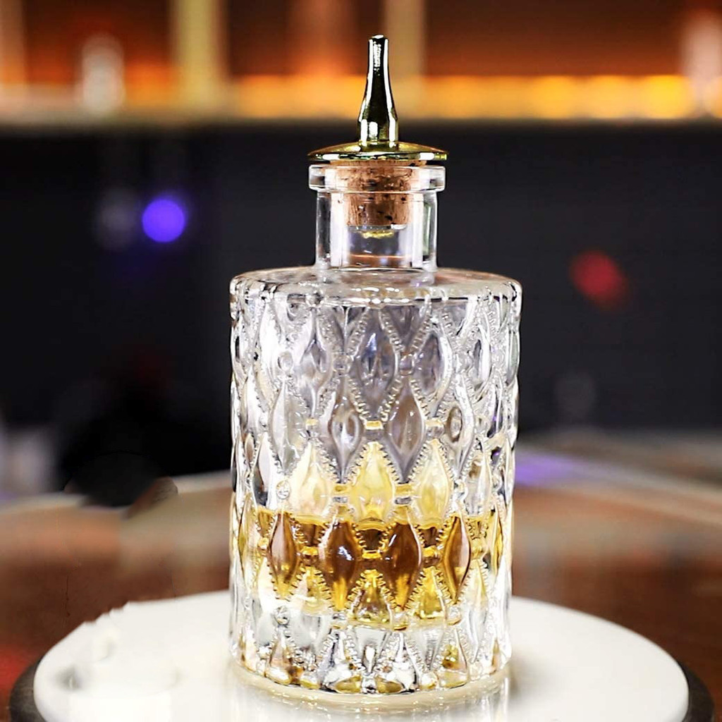 Botol Bitter Kaca 150ml Dasher Top Cork Stopper Pourer Cocktail Bartender Bar Aromaterapi Estetik