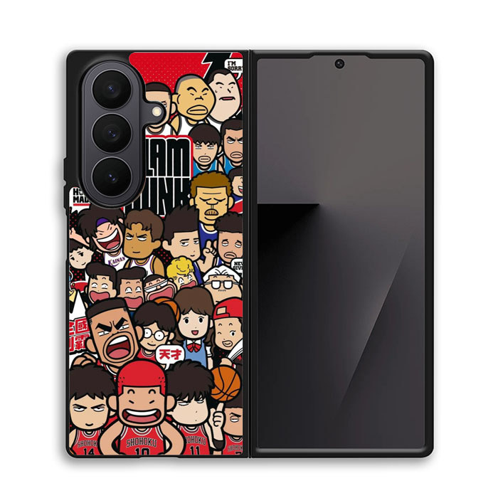 Case Casing Softcase Hybrid Samsung Galaxy Z Fold 7 6 5 4 3 SE Slam Dunk Chibi Team Art