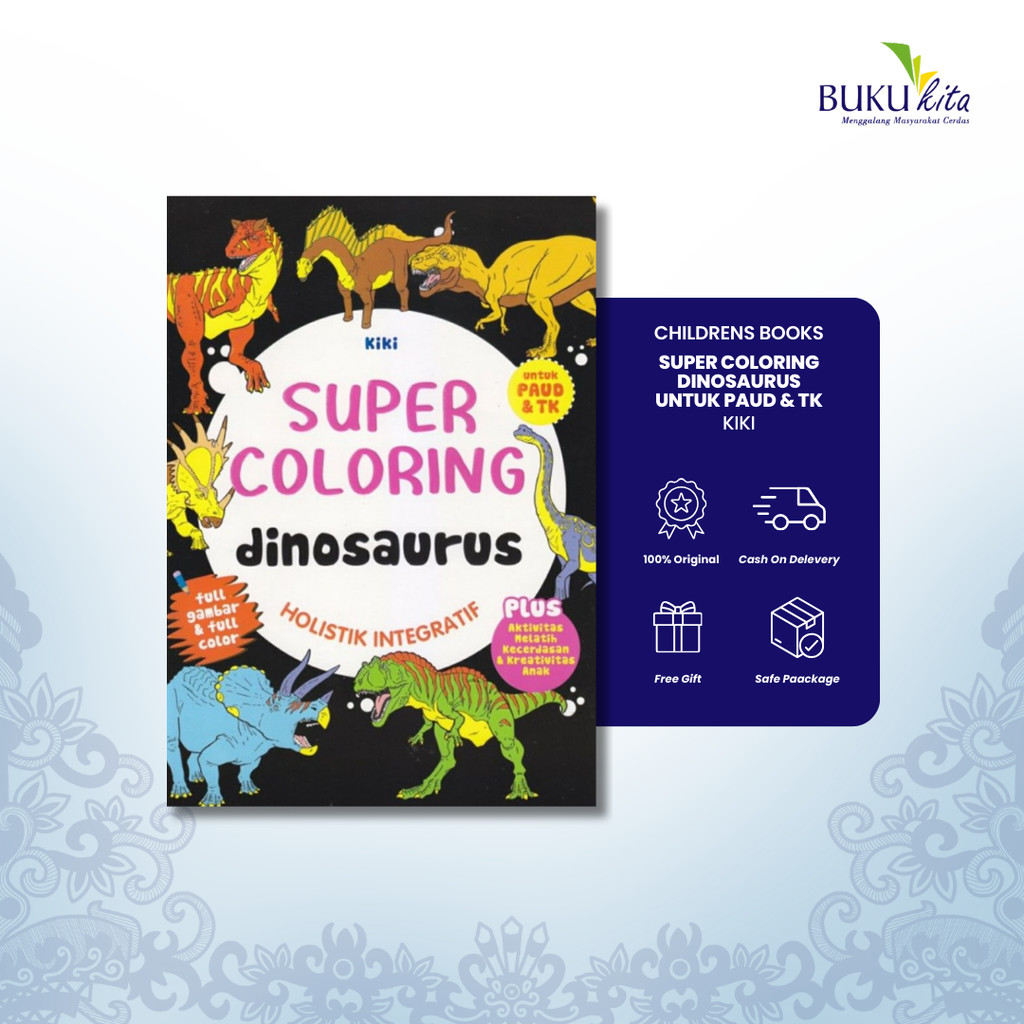 BukuKita Store | Buku Anak - Super Coloring Dinosaurus Untuk Paud & Tk by Kiki