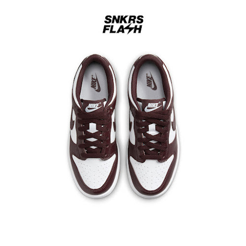 NIKE Dunk Low Bg White Burgundy Crush Gum Sepatu Sneakers Pria - Hj9282100 - Size 38