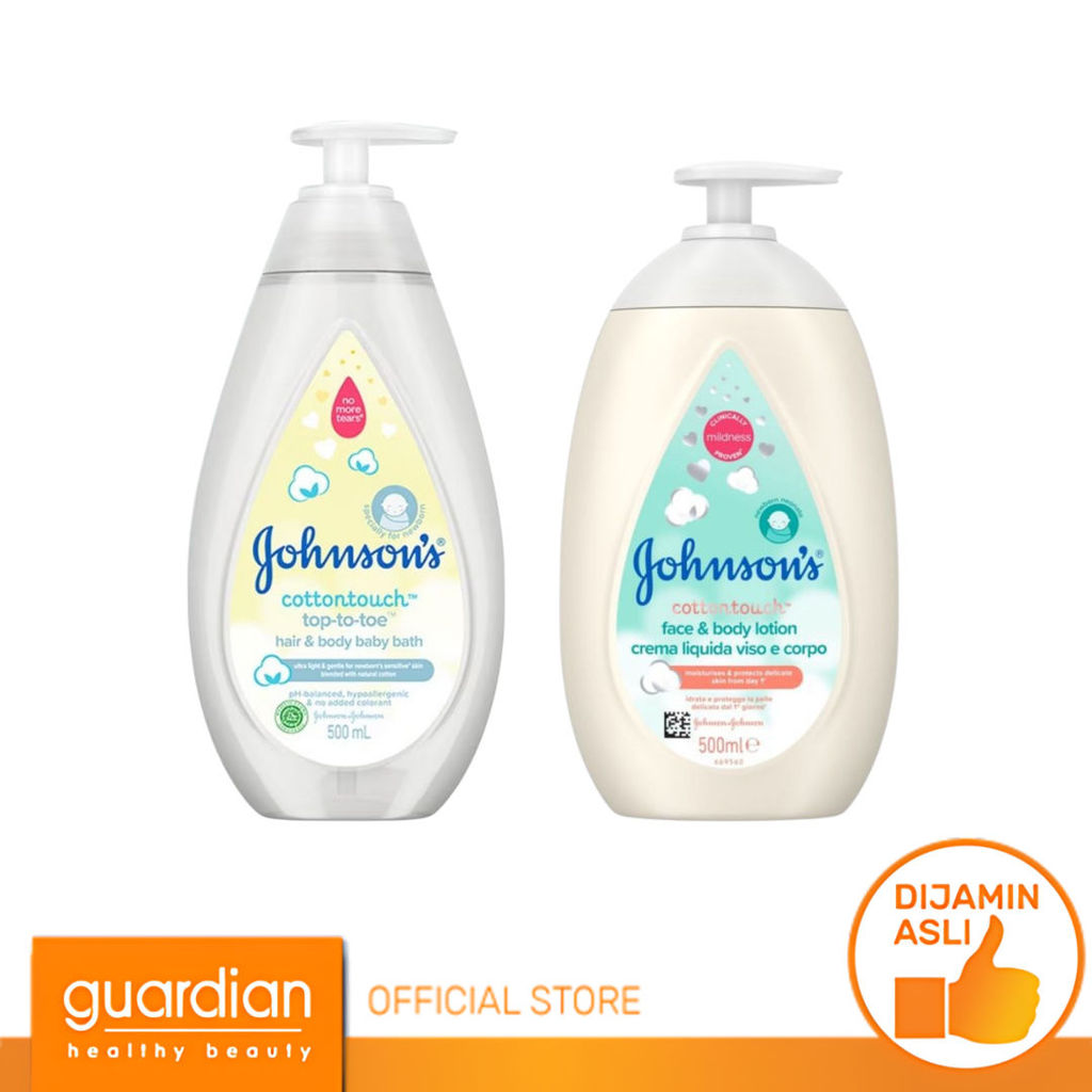 [Bundling] Johnson's Cotton Touch Top-to-Toe Hair & Body Baby Bath 500ml + Johnson's Cotton Touch Lo