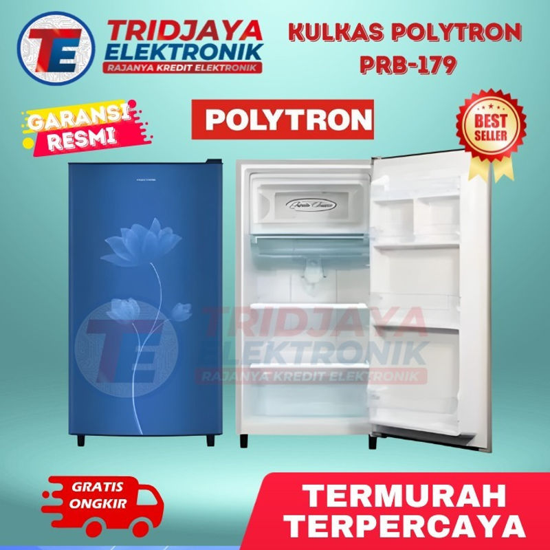 Kulkas 1 Pintu Polytron PRB-179 Motif Bunga Warna Merah Biru Terlaris