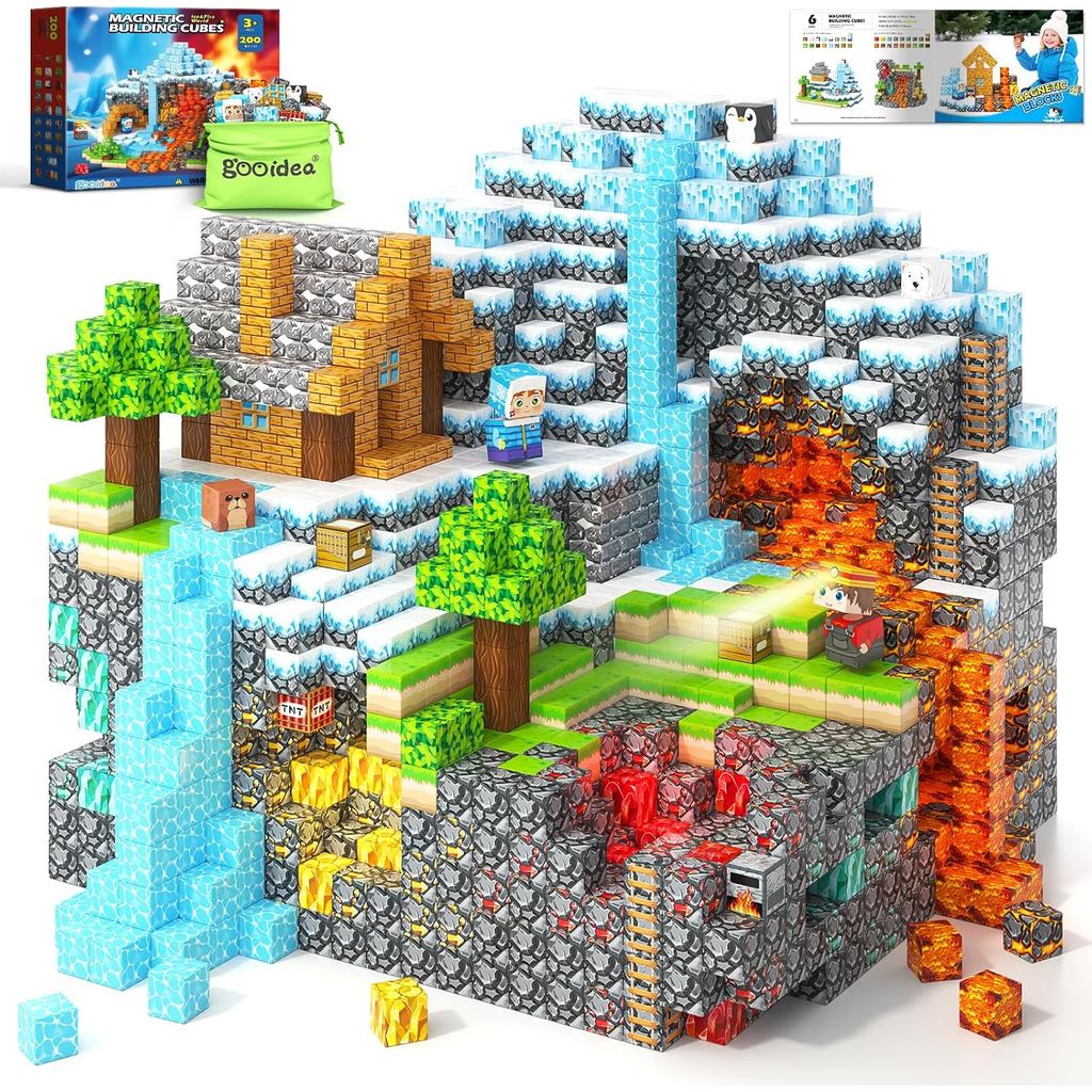 Magnetic Blocks - 200PCS Magnetic Building Blocks Sensory Toys 