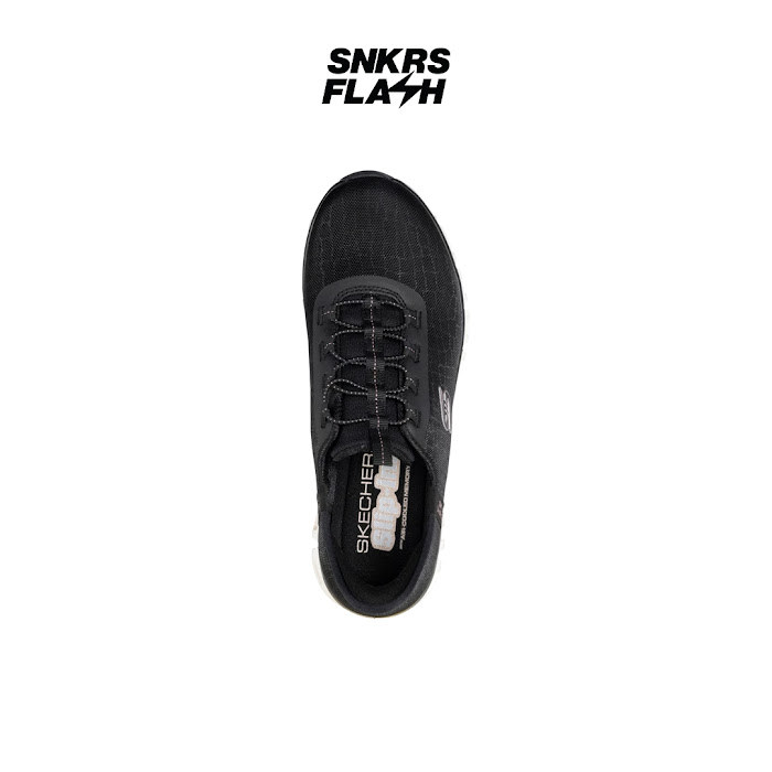 SKECHERS Slip Ins Glide Step Black White Sepatu Training Wanita - 104576BKRG - Size 36