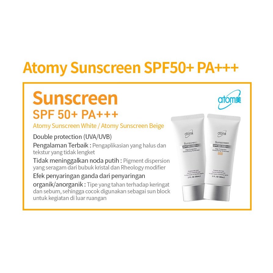 ATOMY SUNSCREEN BEIGE & WHITE SPF 50+ PA++