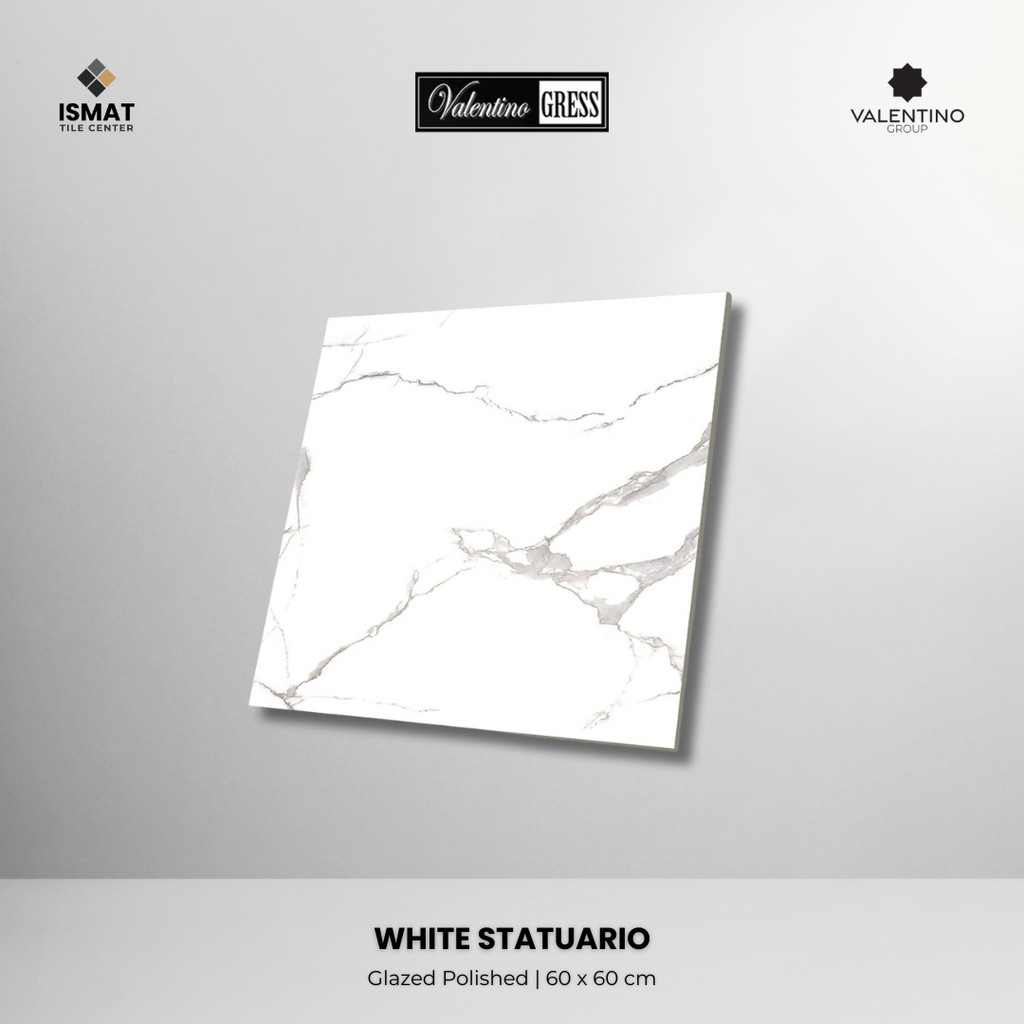 GRANITE VALENTINO GRESS 60X60 CM - WHITE STATUARIO