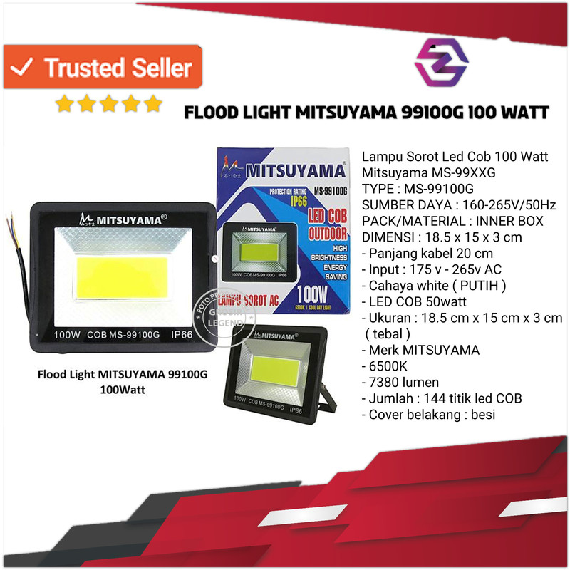 Lampu Sorot Led Cob FLOOD LIGHT MITSUYAMA 99100G 100 WATT