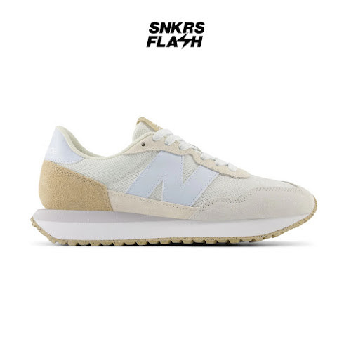 NEW BALANCE 237 White Ivory Beige Sepatu Sneakers Wanita  - WS237PGB - Size 37.5