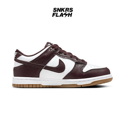NIKE Dunk Low Bg White Burgundy Crush Gum Sepatu Sneakers Pria - Hj9282100 - Size 38