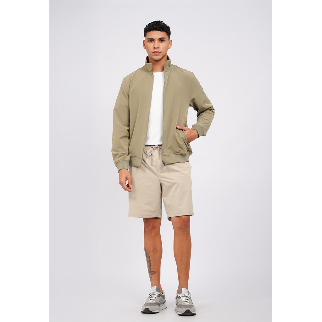 Executive 4-Way Stretch High Collar Jacket Moss Green