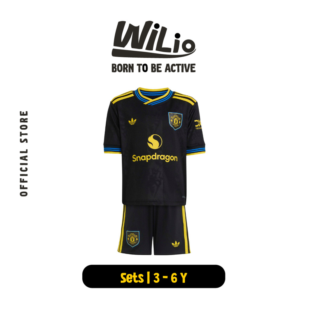 ADIDAS Manchester United 25/26 Third Mini Kit Kids KD4229 - Jersey Anak (Hitam)
