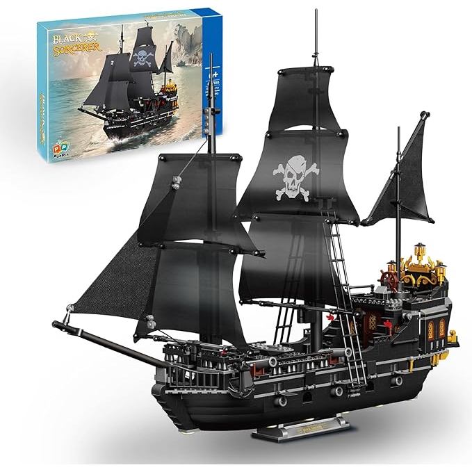 Pirate Ship Building Kit, Black Pearl Caribbean Pirate