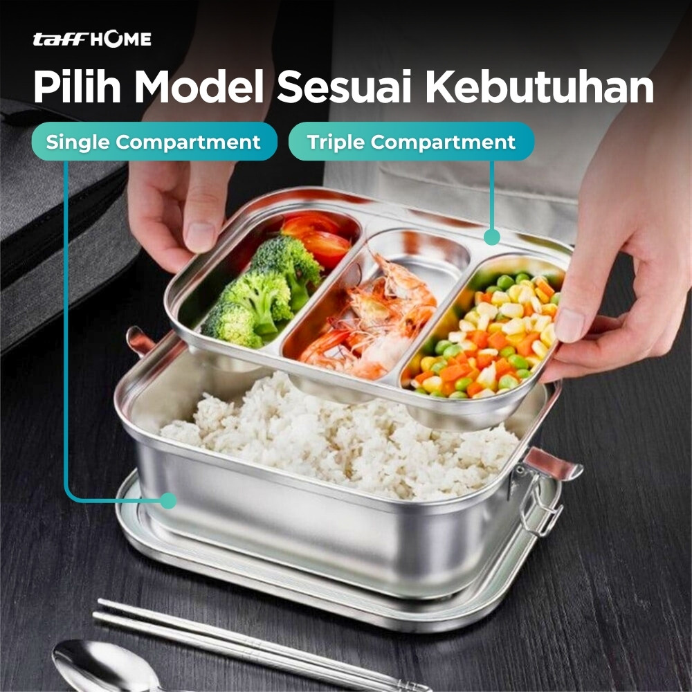 Kotak Makan Lunch Box Stainless Steel 304 2L - HS233