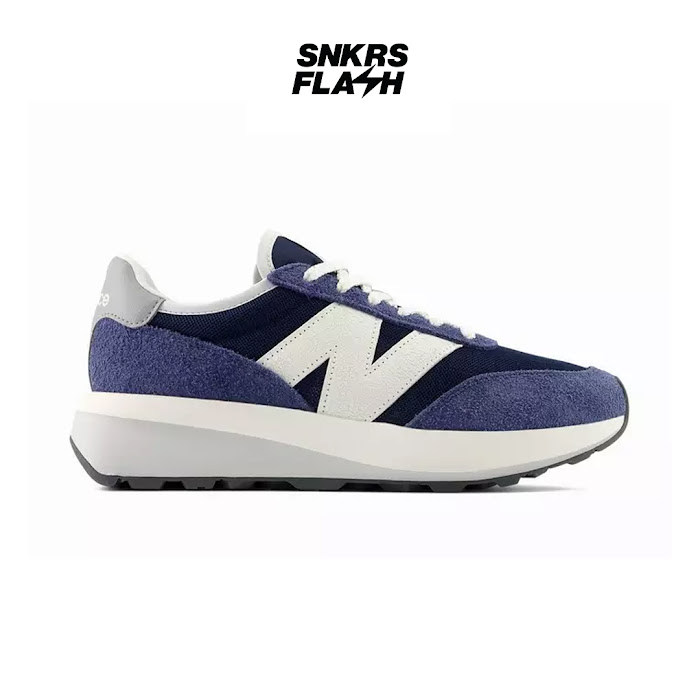 NEW BALANCE 370 Navy White Sepatu Sneakers Pria - U370AG - Size 45