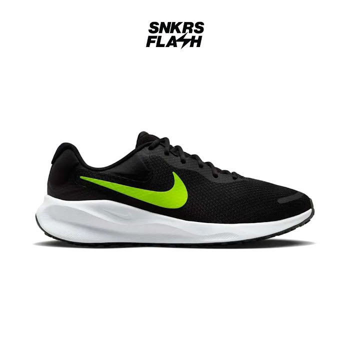 NIKE Revolution 7 Black Lime Sepatu Lari Pria - FB2207010 - Size 44.5