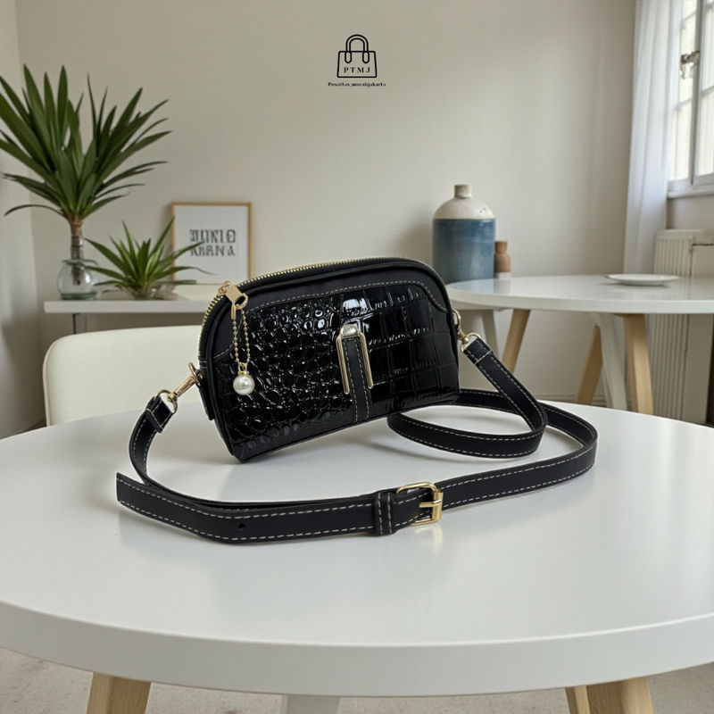 Tas Mini Selempang Bahu Terbaru Croco Glossy Kode Lulla - TAS SELEMPANG WANITA MOTIF CROCO ELEGAN MU