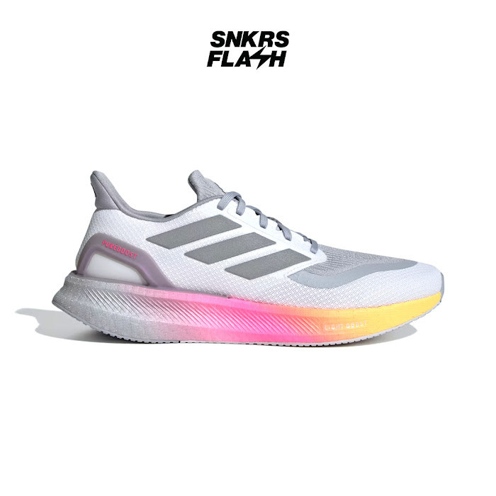 ADIDAS Pureboost 5 White Grey Sepatu Lari Pria - IE8463 - Size 42.7