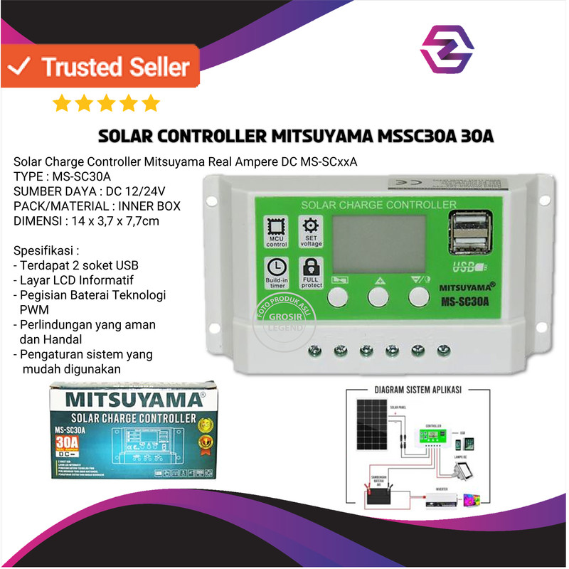Solar Controller Mitsuyama Solar Charger Controller MS-SC30A