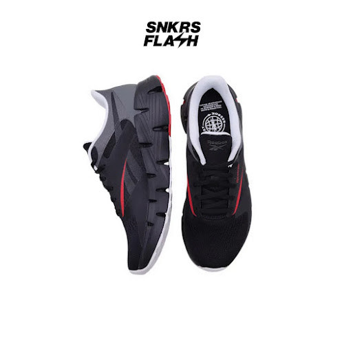 REEBOK ZIG Dynamica 5 Black Grey Sepatu Lari Pria  - 100210035 - Size 41