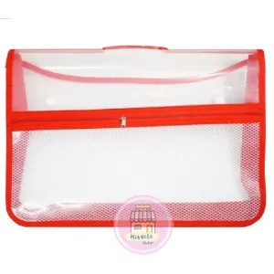 Map Zipper Kancing Warna Merah