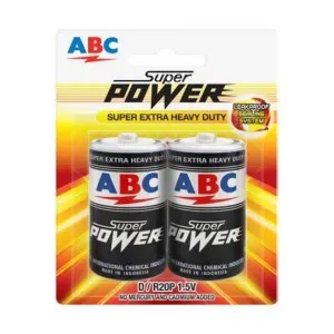 BATERAI - ABC SUPER POWER : SIZE D R20P 2per pack