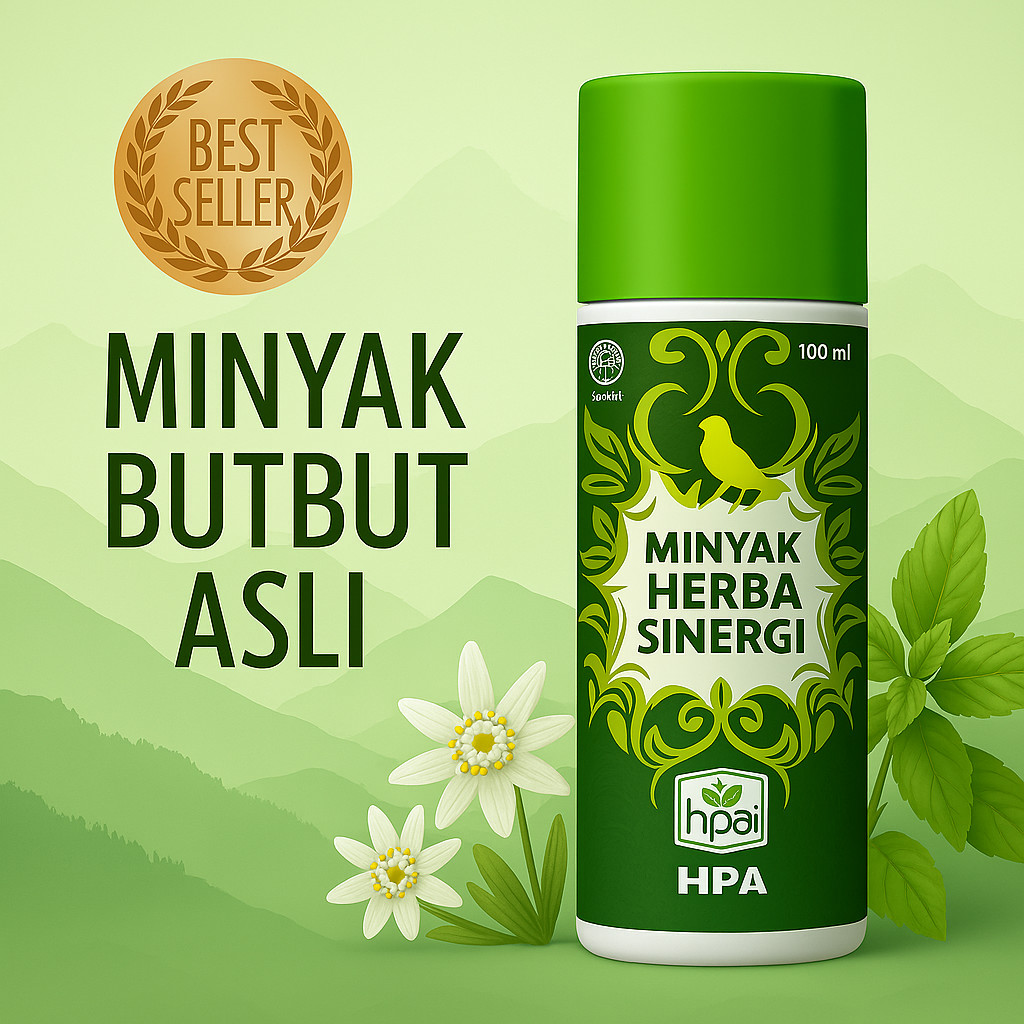 Minyak HNI HPAI Herba Sinergi Herbal Alami Obat Gosok Untuk Badan Sakit