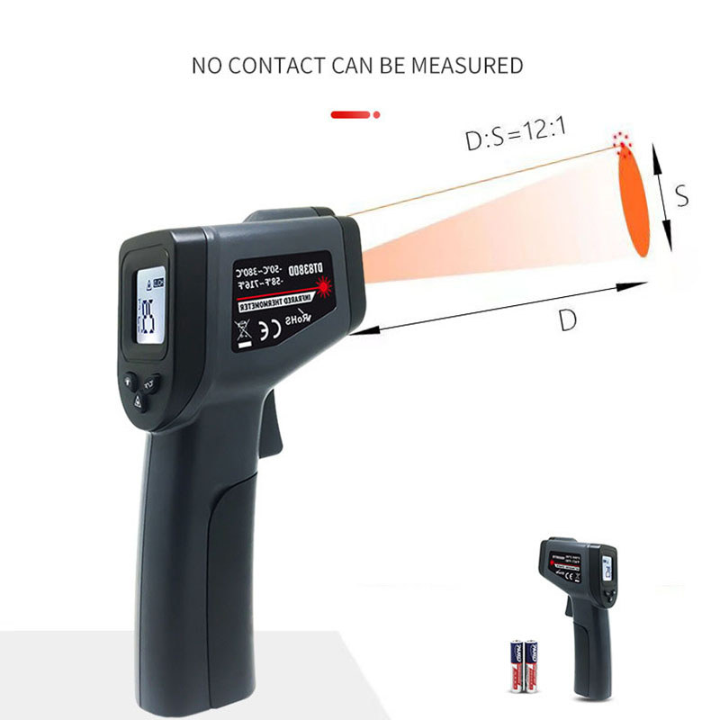 Kaemeasu - Termometer Industrial Digital - Thermogun Infrared LCD - Alat Ukur Suhu Industri Otomatis