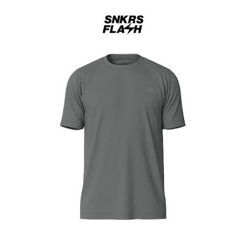 NEW BALANCE Nb Heathertech TShirt Grey Kaos Lengan Pendek Pria - MT41070ZA